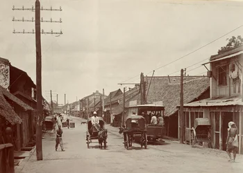 New Road with the First Electric Tram, 1890